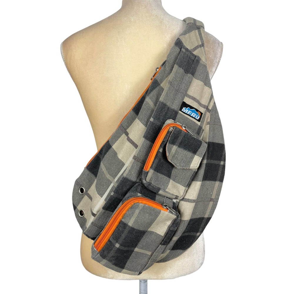 Meru Unisex Plaid Crossbody Backpack